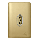 Conjunto Tomada Vertical 10A 4x2 - Novara Especiais Dourada